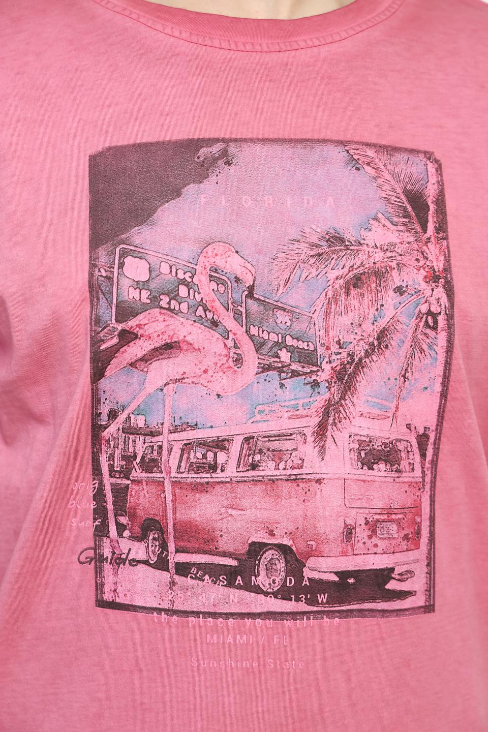 Футболка Casa Moda с принтом розовый