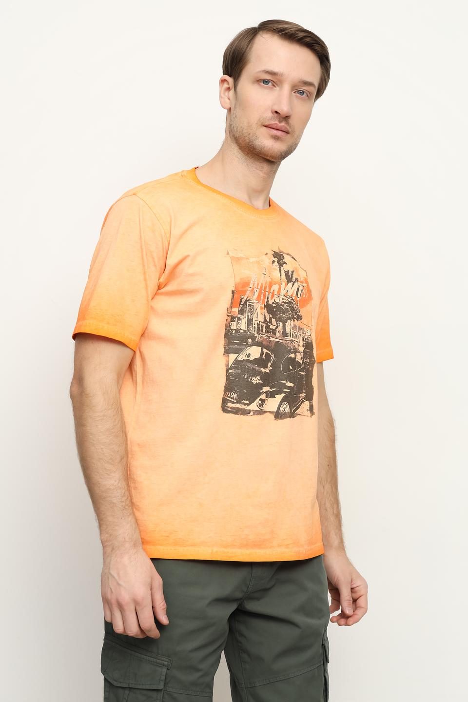 Футболка Casa Moda с принтом Miami оранжевый