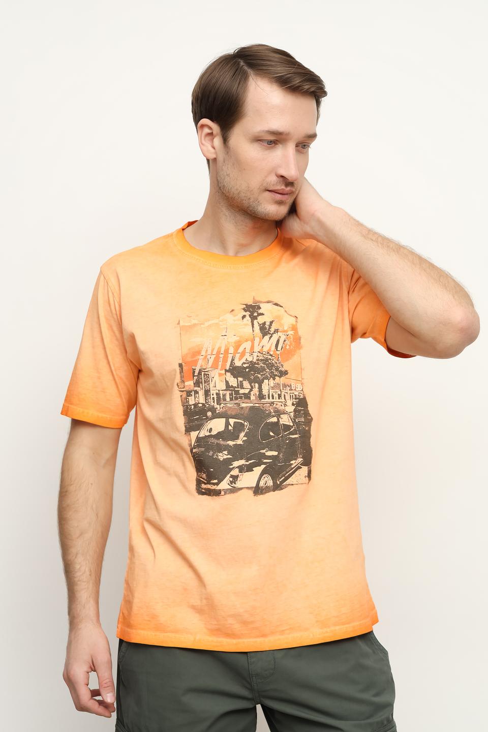 Футболка Casa Moda с принтом Miami оранжевый