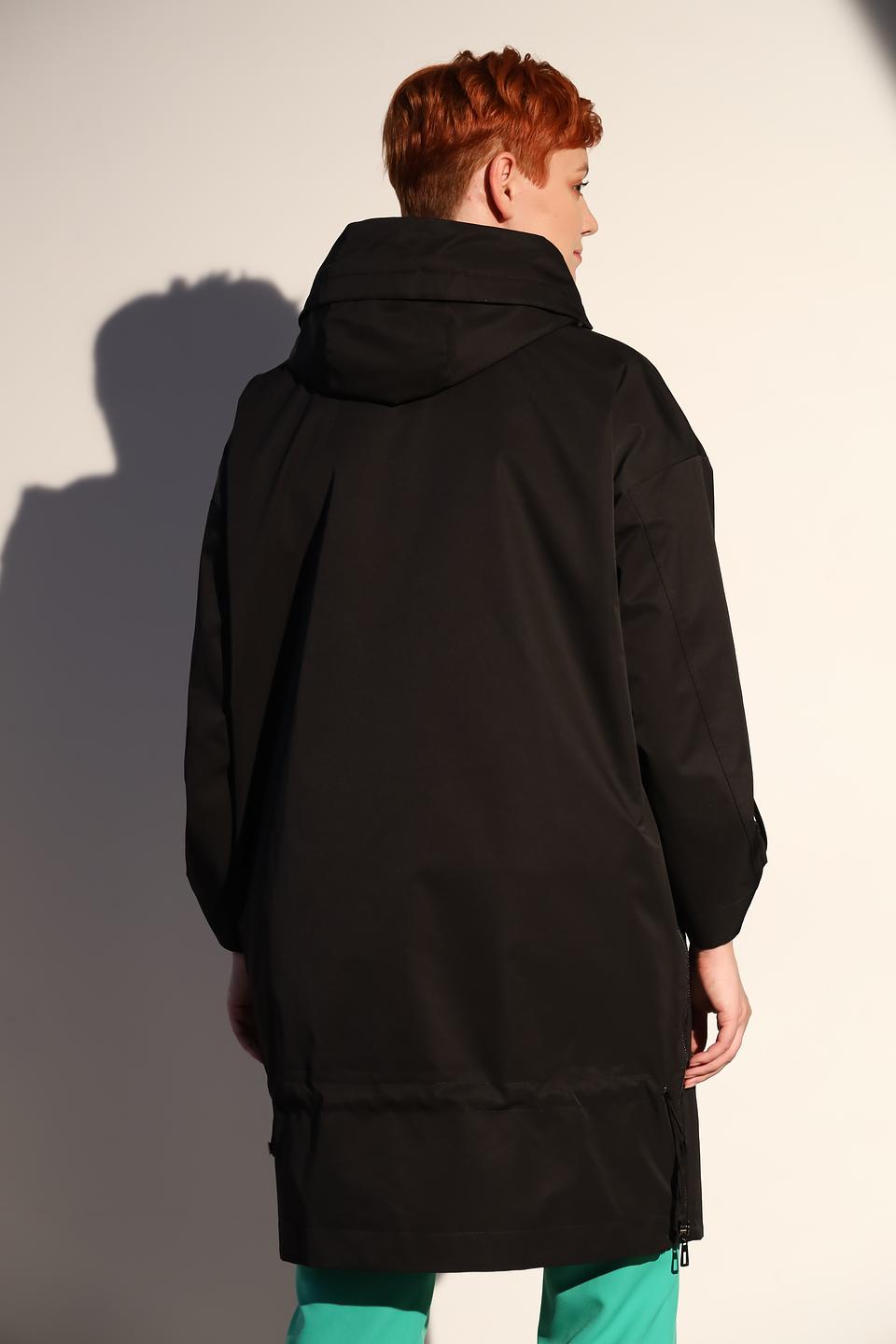 Плащ Pezzo чёрный с капюшоном