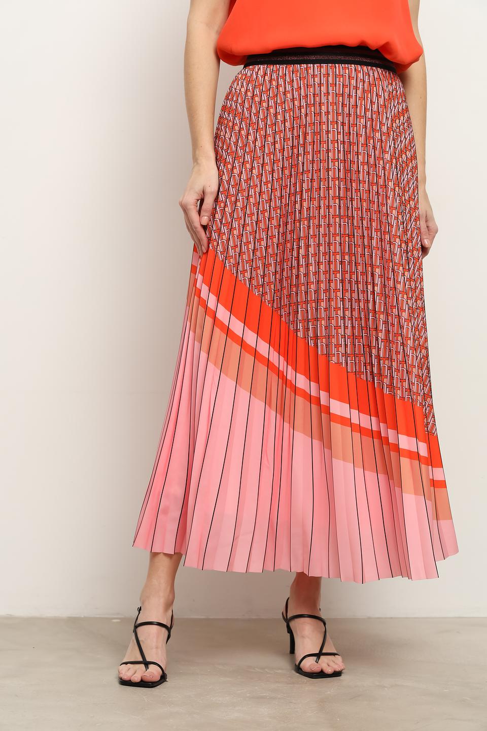 Юбка Leo & Ugo плиссированная оранжевая