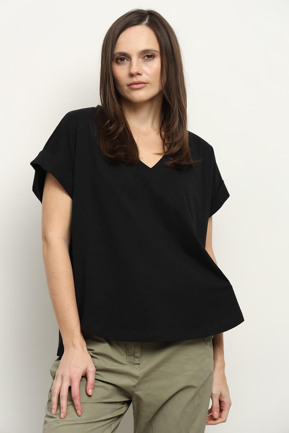 Футболка Icona женская чёрная с рукавами