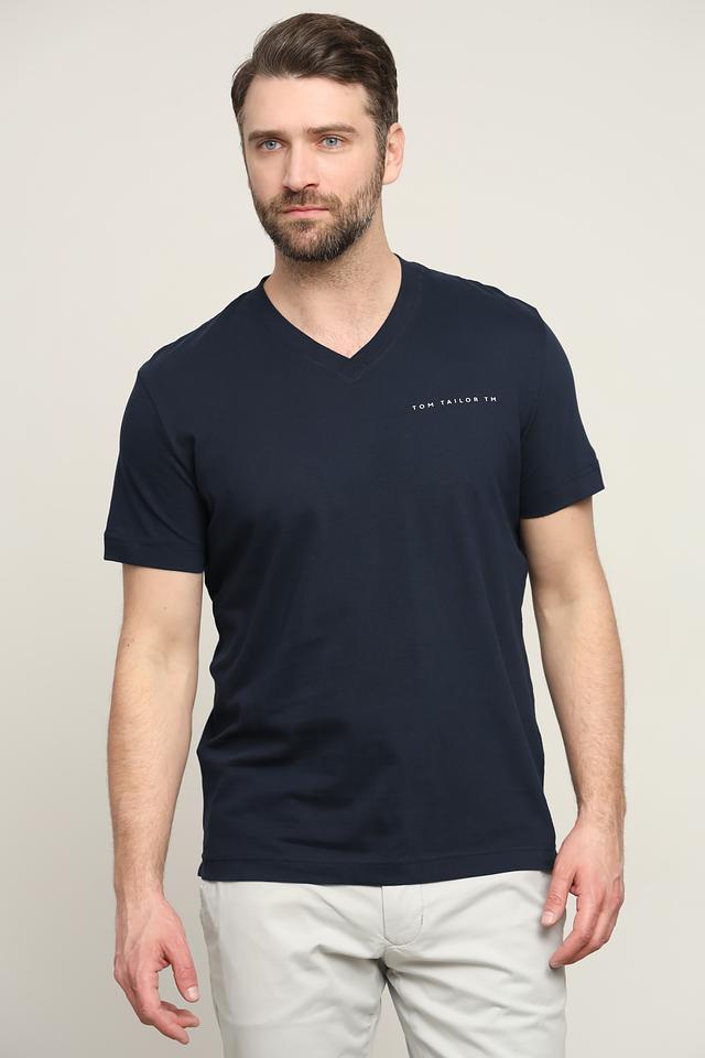 Футболка Tom Tailor V-neck темно-синяя