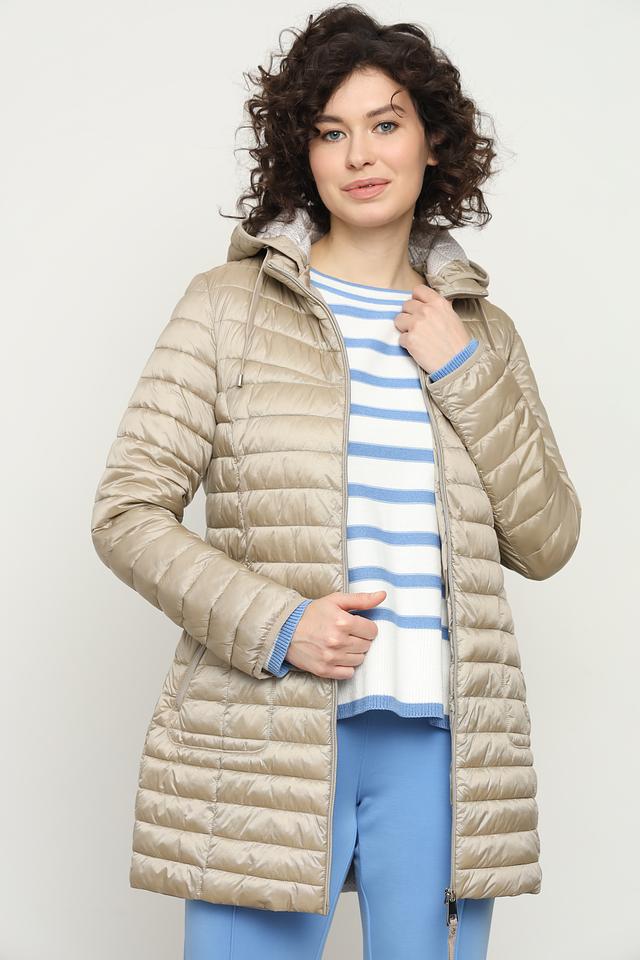 Пальто Lebek стеганое бежевое