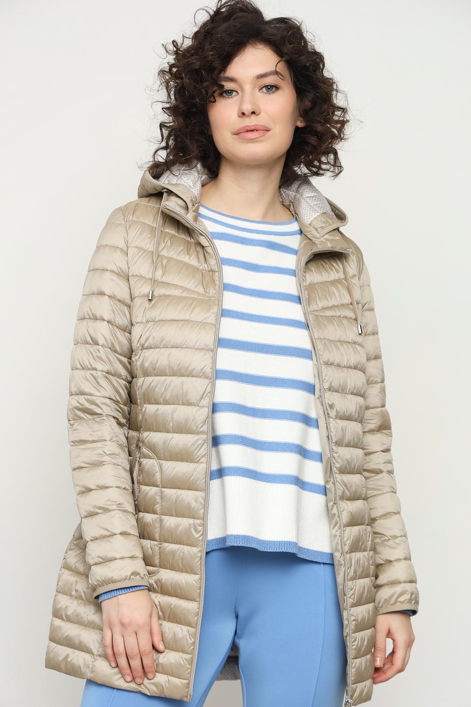 Пальто Lebek стеганое бежевое