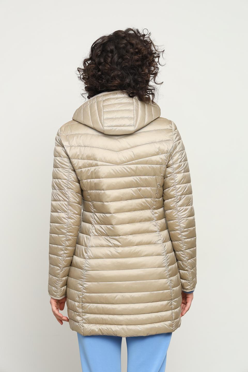 Пальто Lebek стеганое бежевое