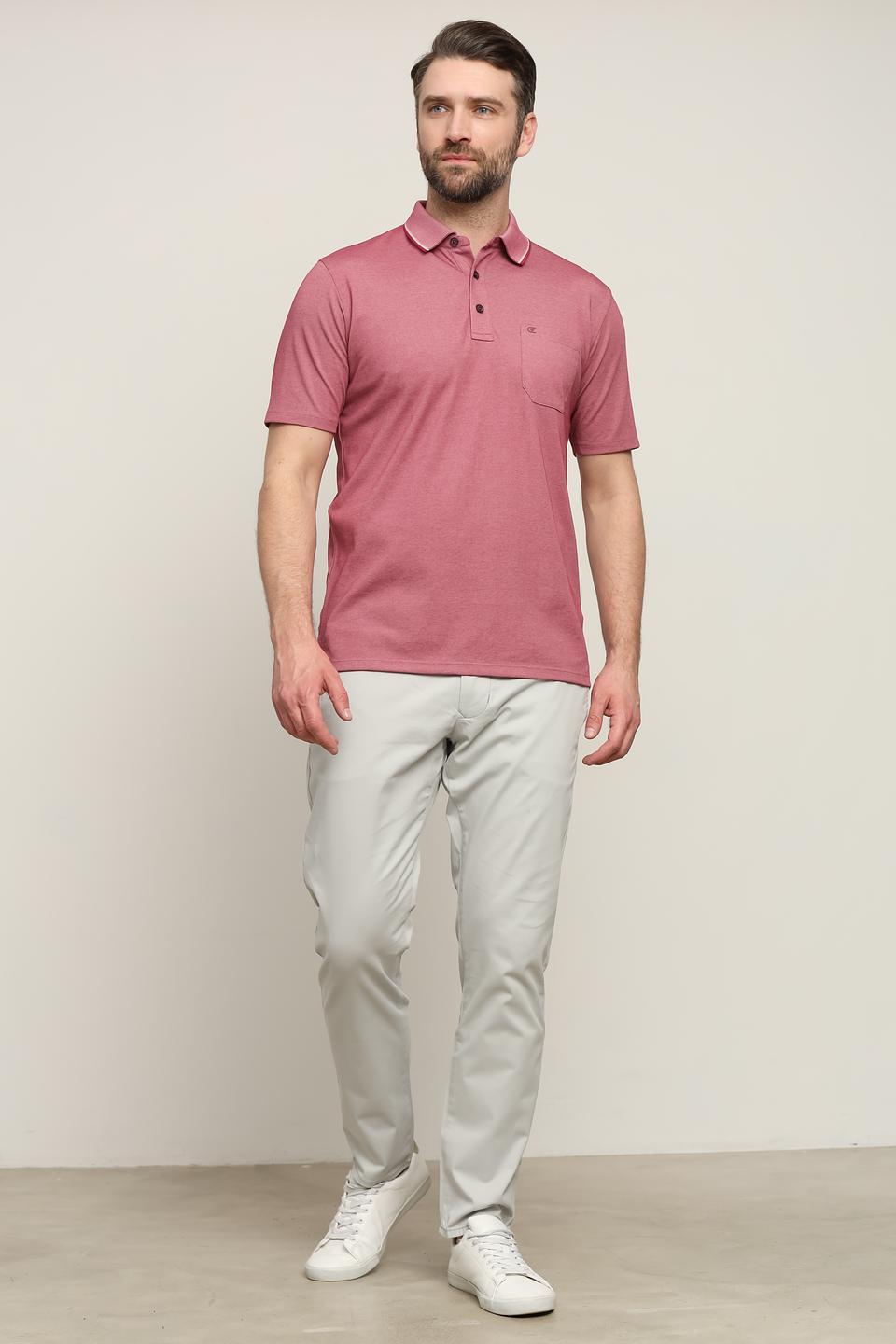 Поло Casa Moda с карманом малиновое