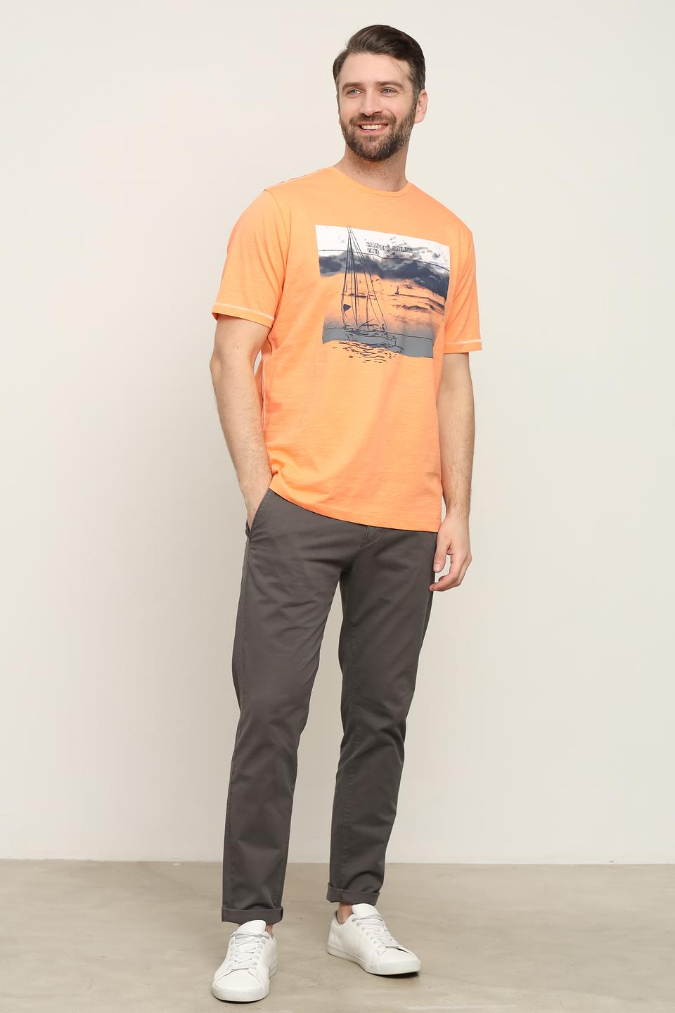 Футболка Claudio Campione оранжевая с принтом