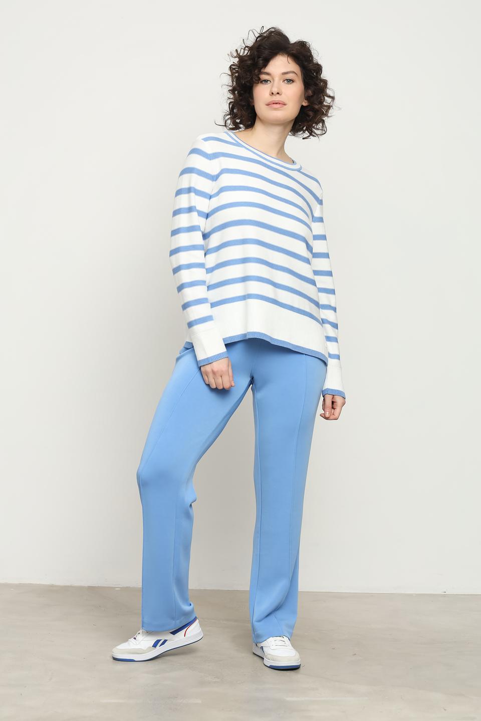 Пуловер Olsen в полоску голубой