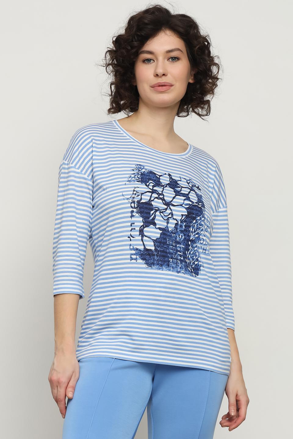 Лонгслив Olsen в полоску с принтом