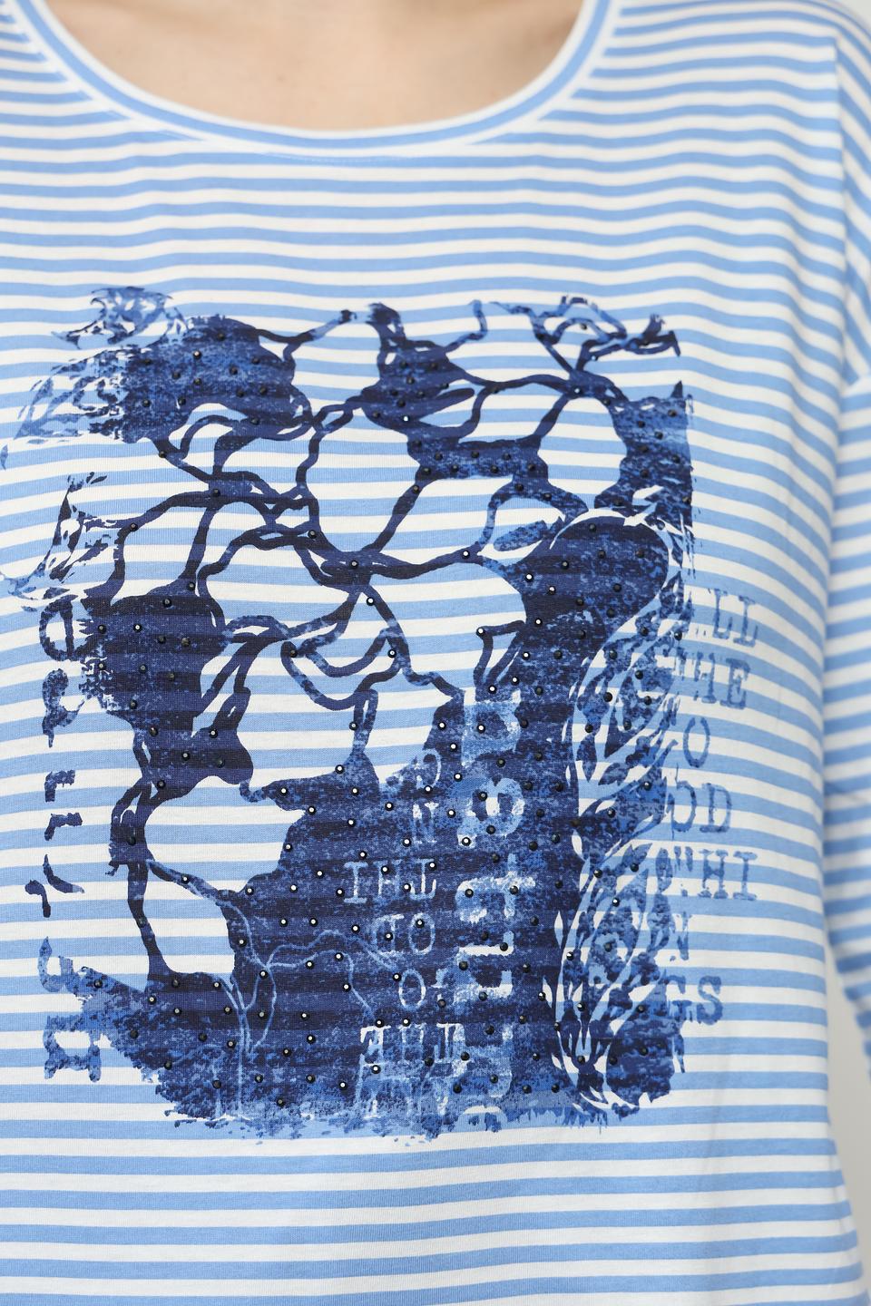 Лонгслив Olsen в полоску с принтом