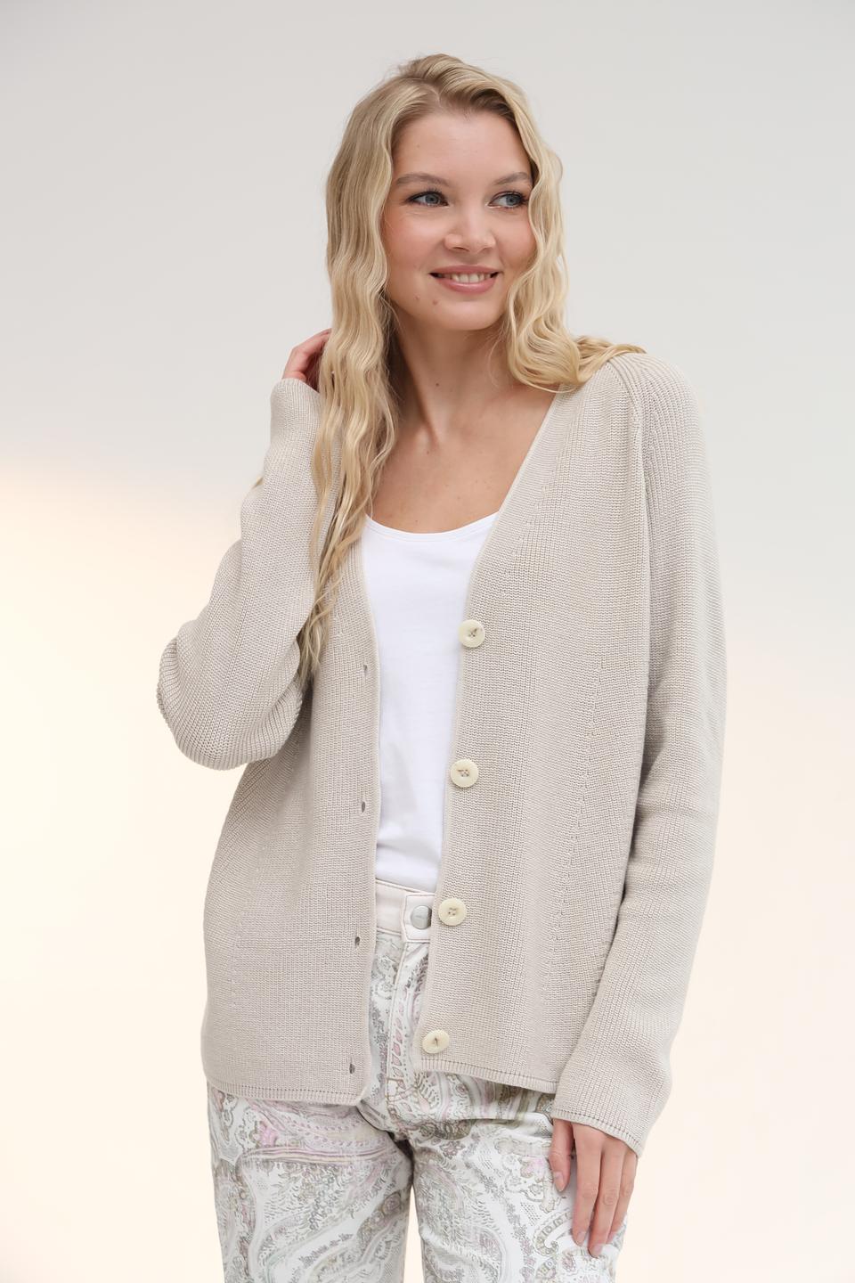 Кардиган Olsen вязаный бежевый