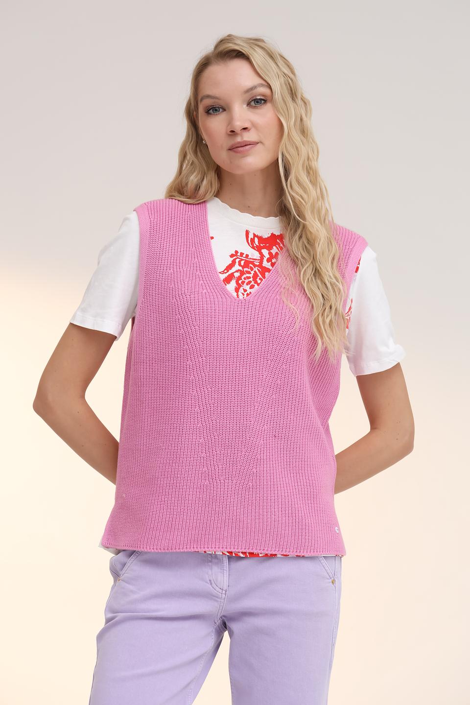 Жилет Olsen вязаный розовый