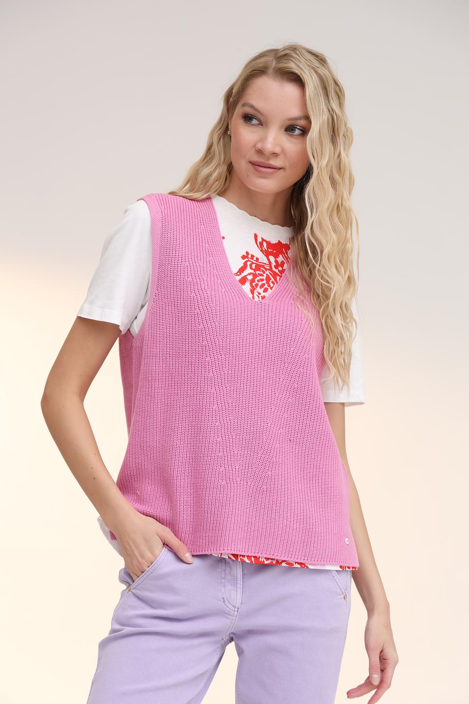 Жилет Olsen вязаный розовый