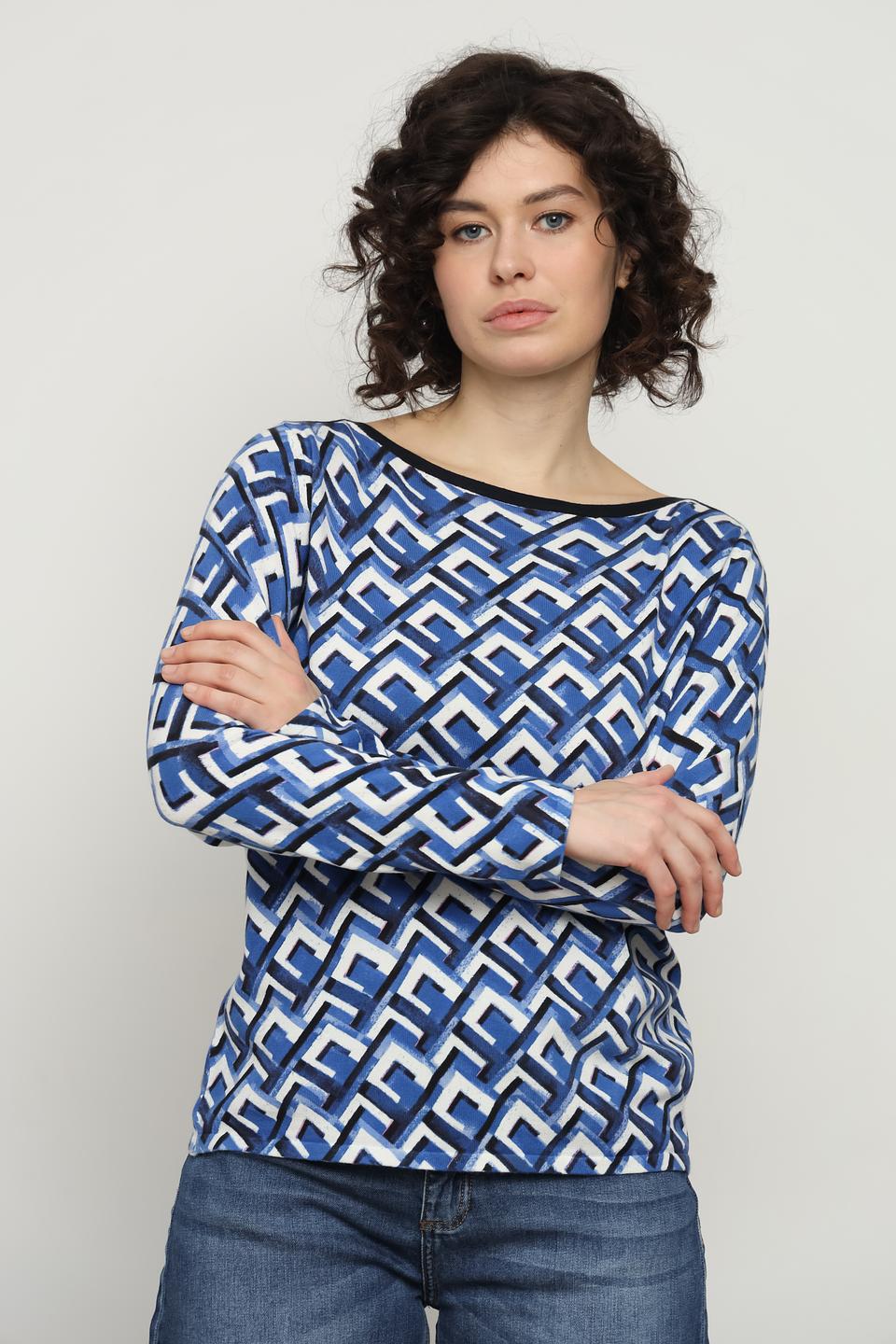 Пуловер Gerry Weber синий с узором