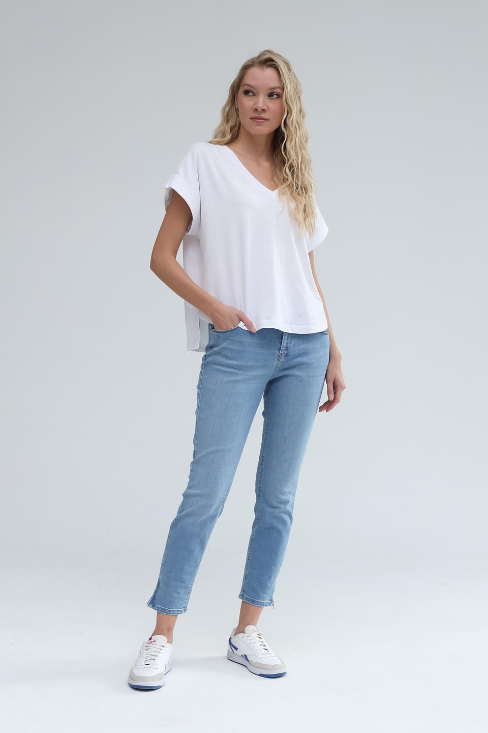 Джинсы Gardeur с молнией голубые