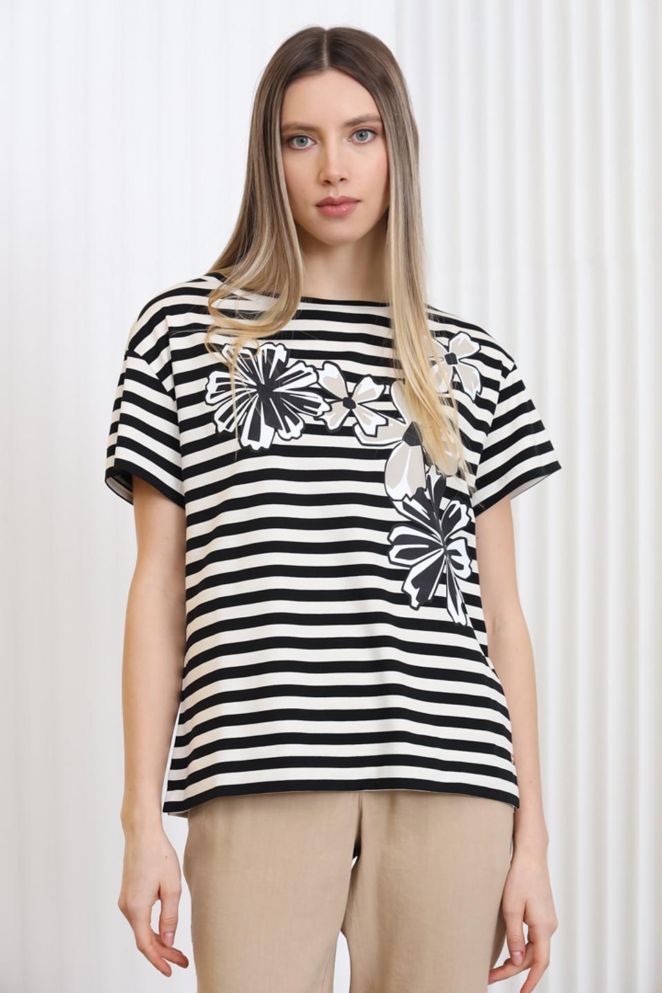 Футболка Penny Black в полоску с цветами