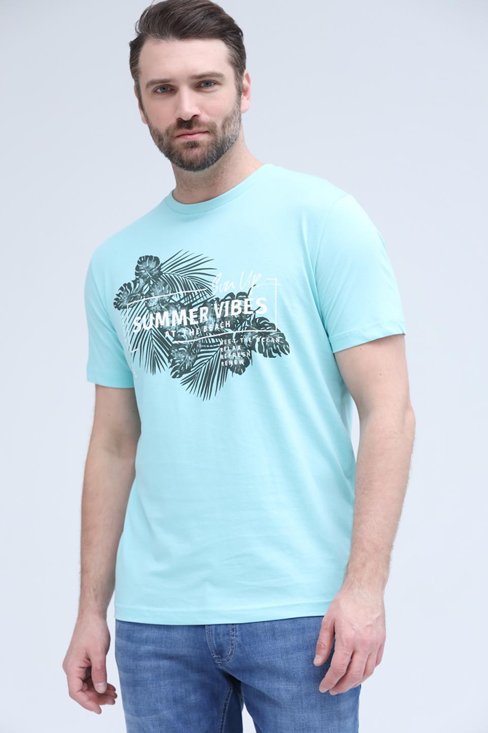 Футболка Lerros с принтом бирюзовая