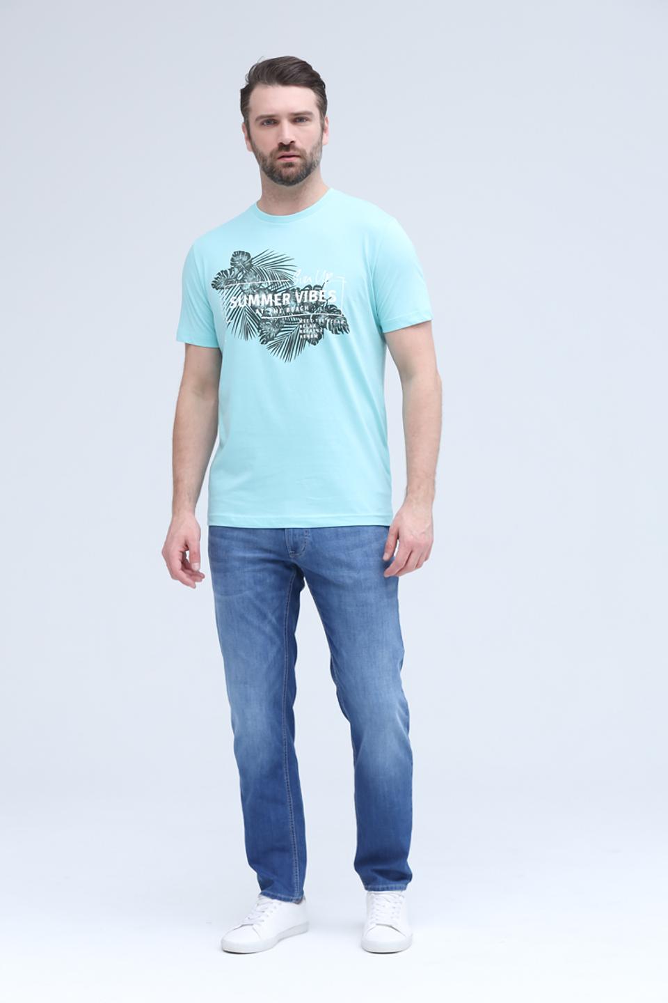 Футболка Lerros с принтом бирюзовая