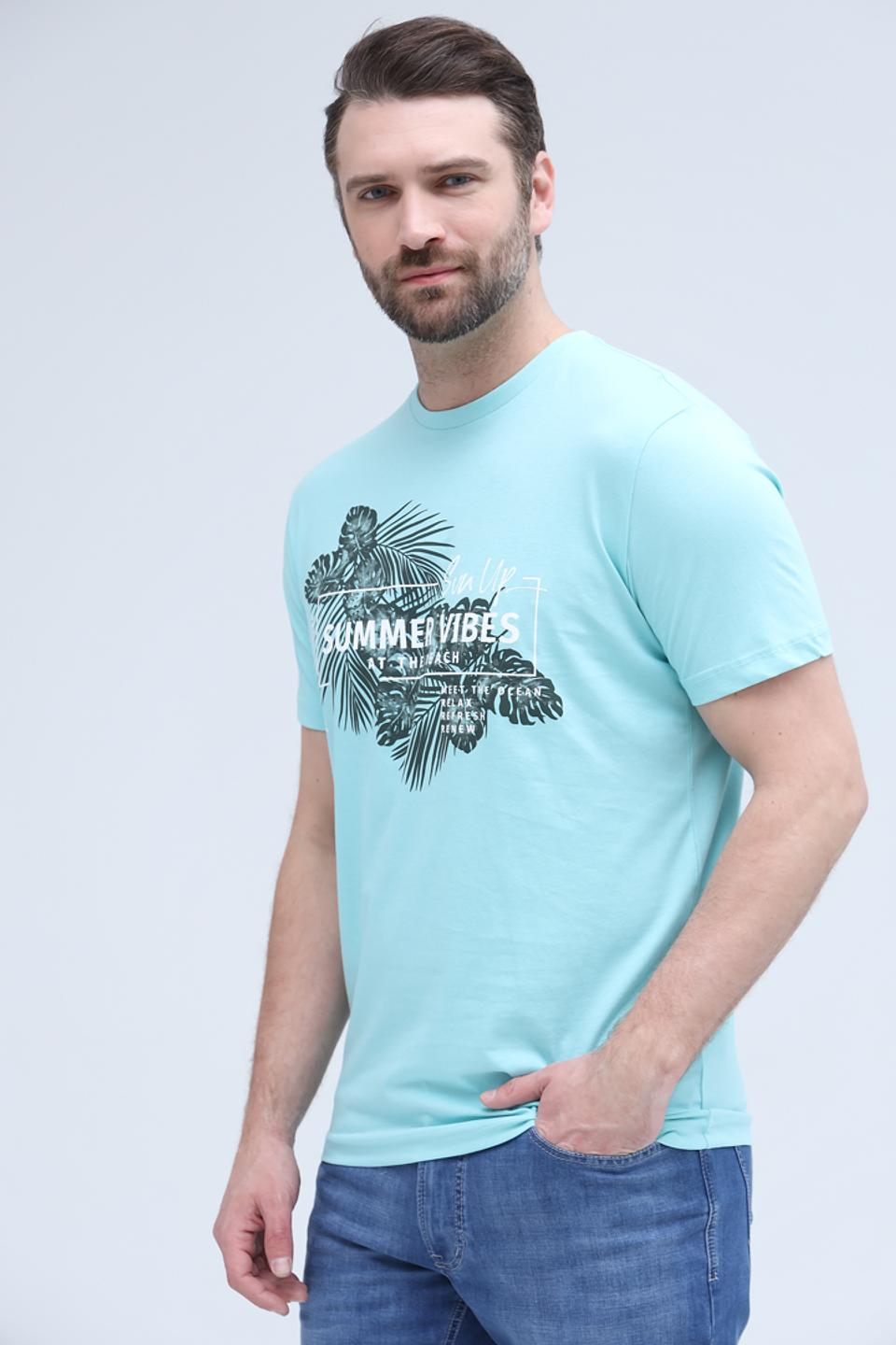 Футболка Lerros с принтом бирюзовая