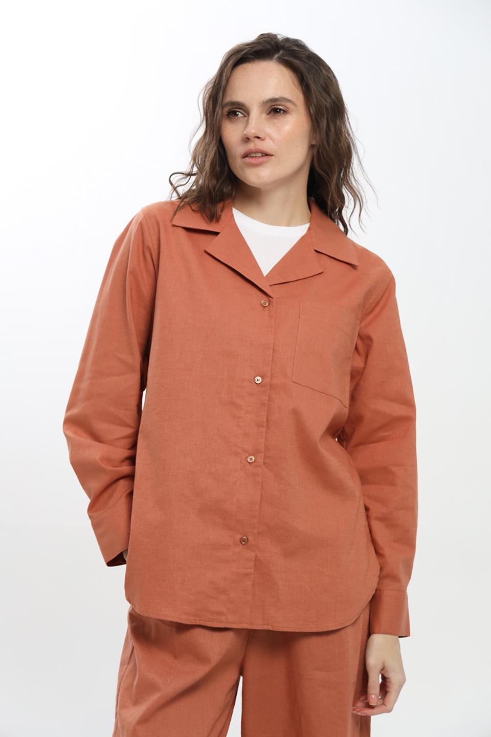 Рубашка UNQ женская терракотовая