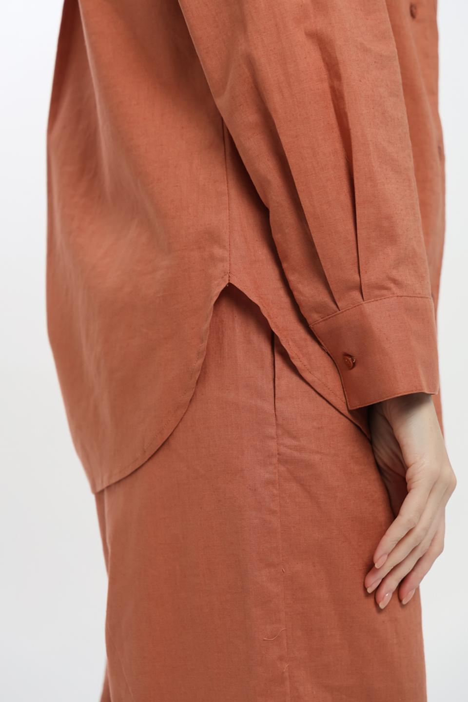 Рубашка UNQ женская терракотовая