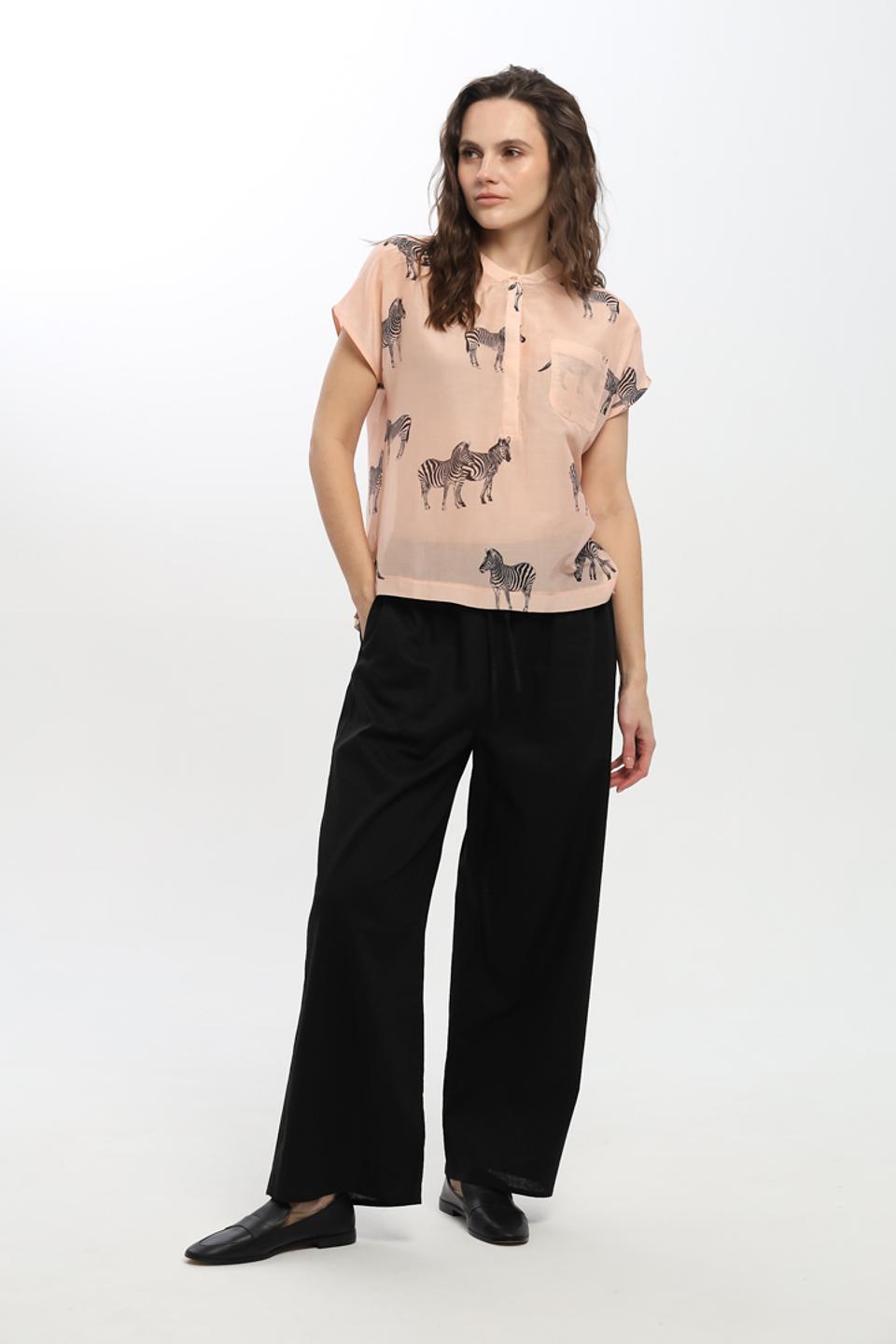 Блуза UNQ с зебрами персиковая