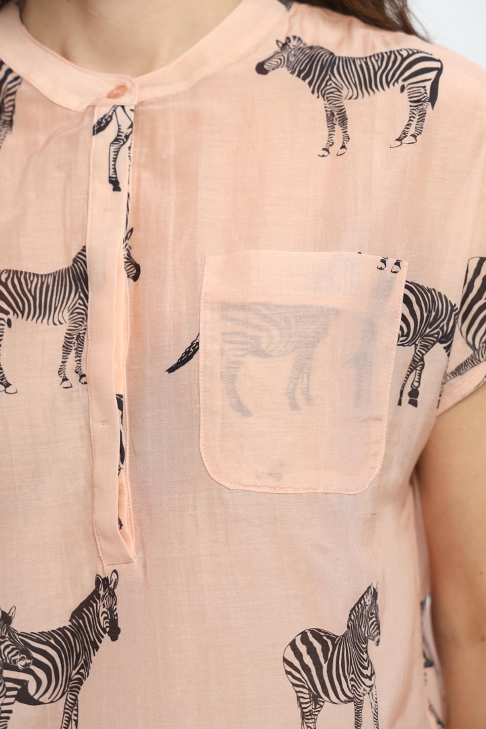 Блуза UNQ с зебрами персиковая