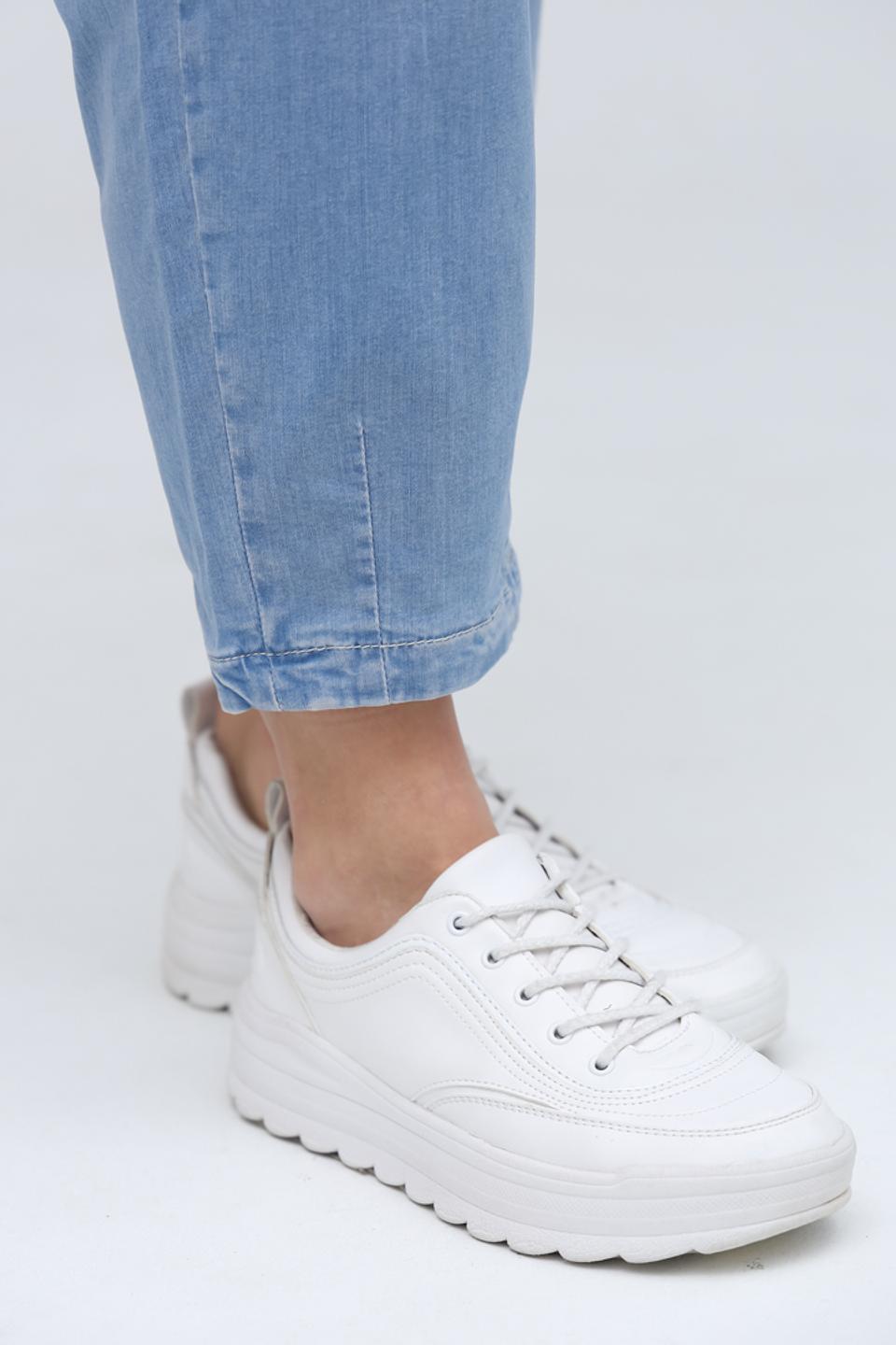 Джинсы Ppep. с завязками голубые