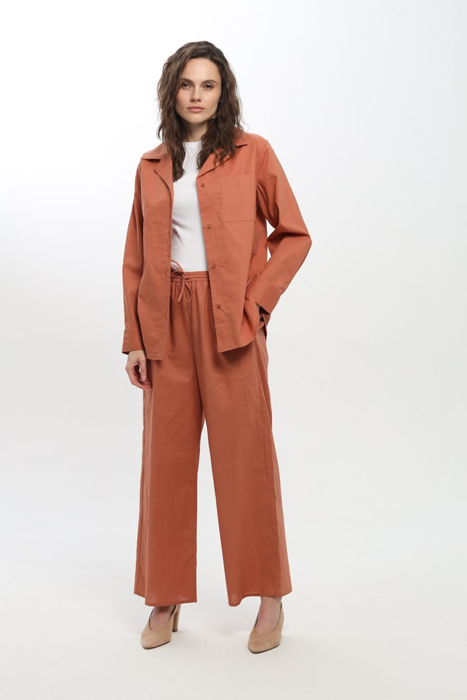 Брюки UNQ палаццо терракотовые