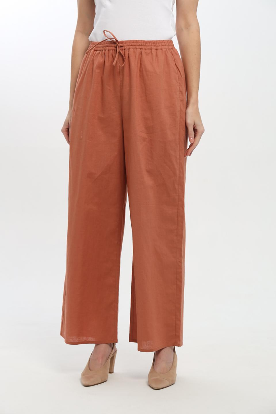Брюки UNQ палаццо терракотовые