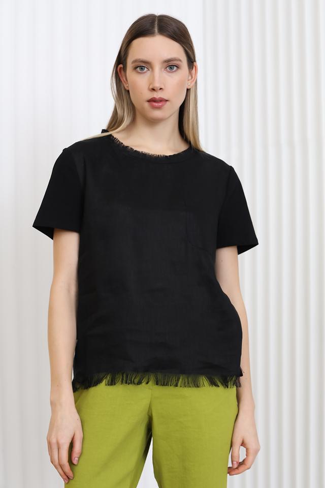 Блуза Marc Cain с бахромой чёрная