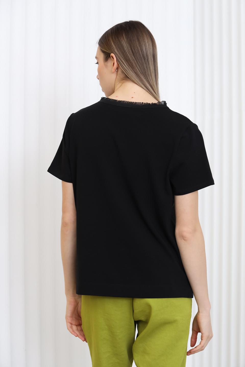 Блуза Marc Cain с бахромой чёрная