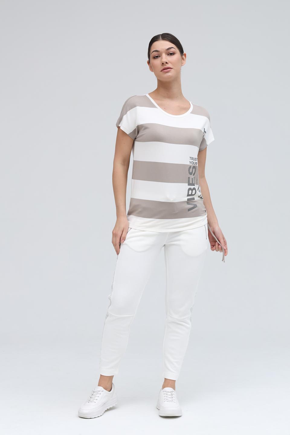 Футболка Monari в полоску бежевый