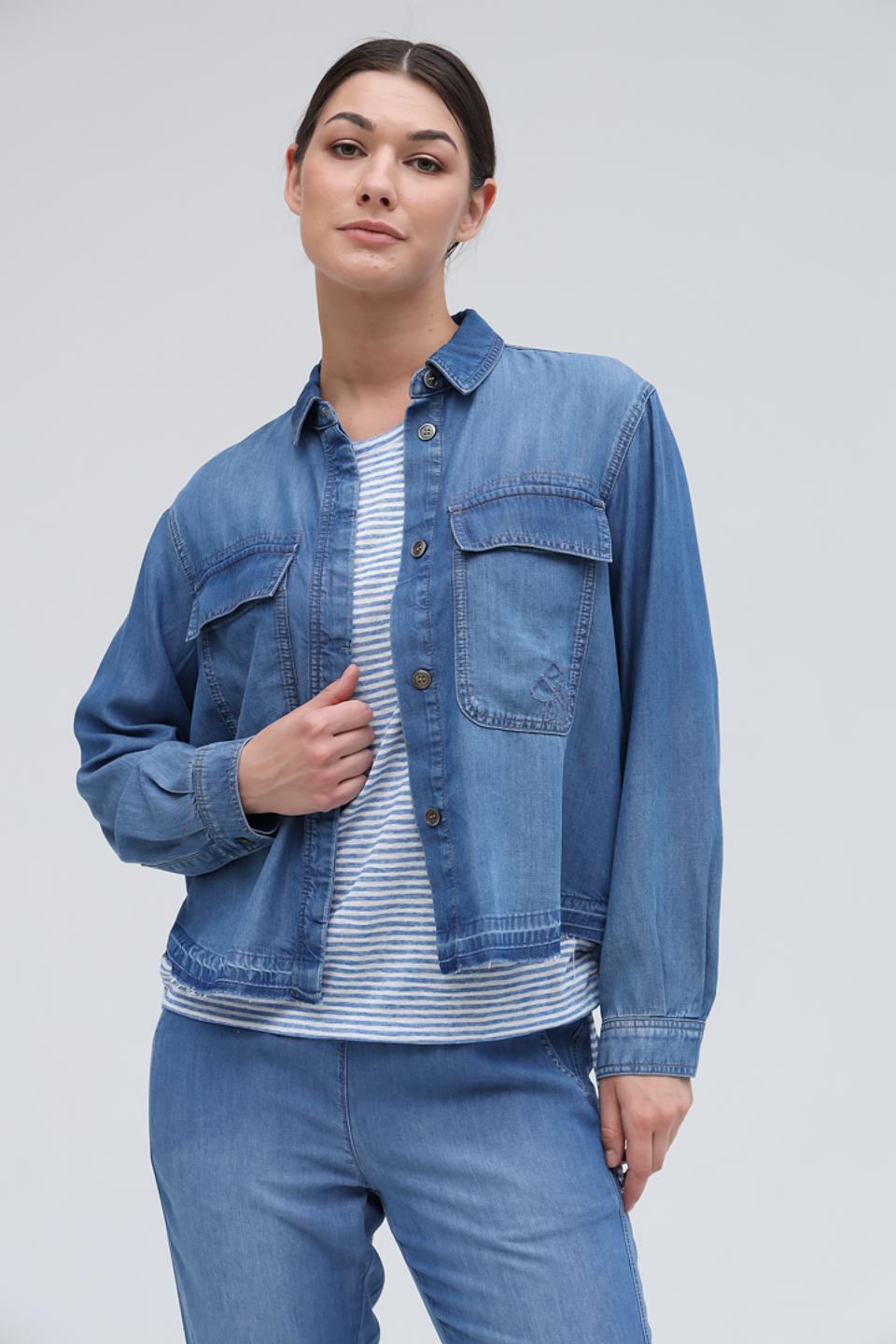 Рубашка Lecomte джинсовая голубая