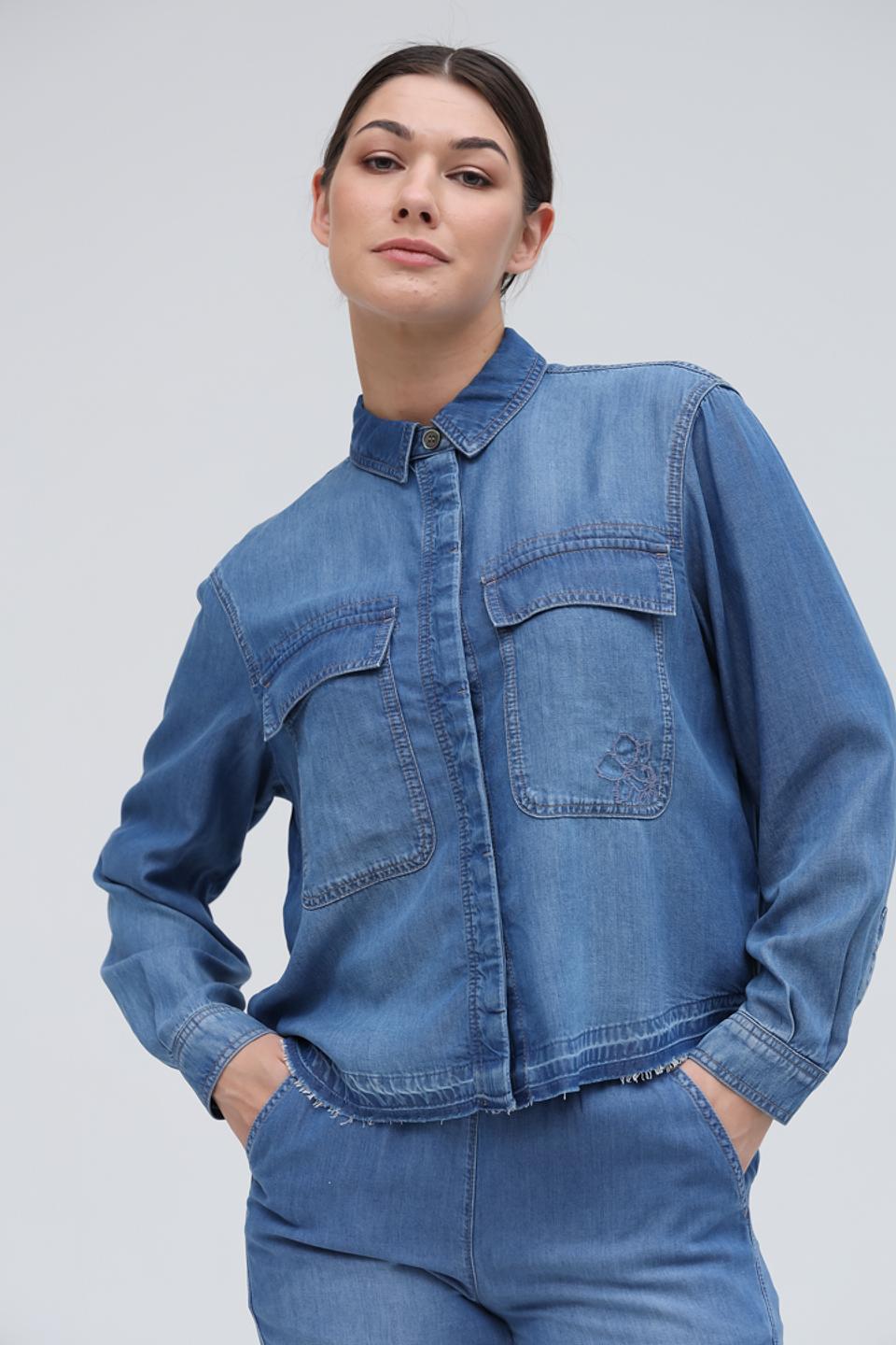 Рубашка Lecomte джинсовая голубая