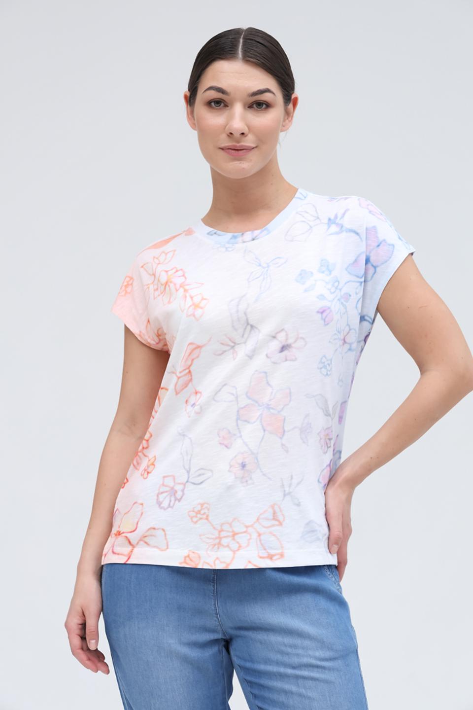 Футболка Lecomte с цветочным принтом