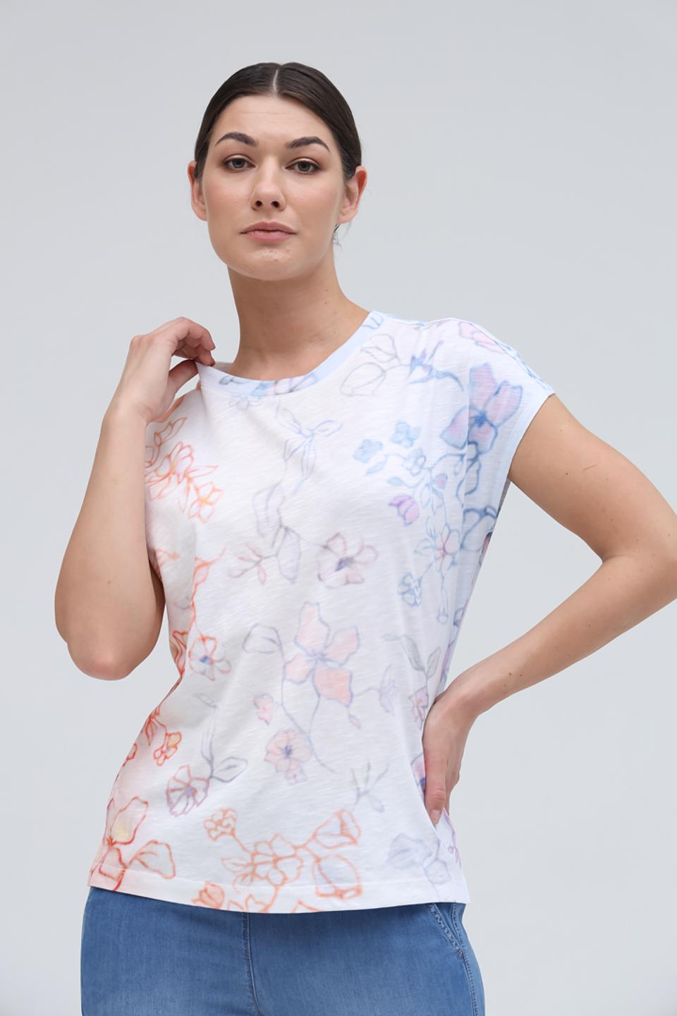 Футболка Lecomte с цветочным принтом