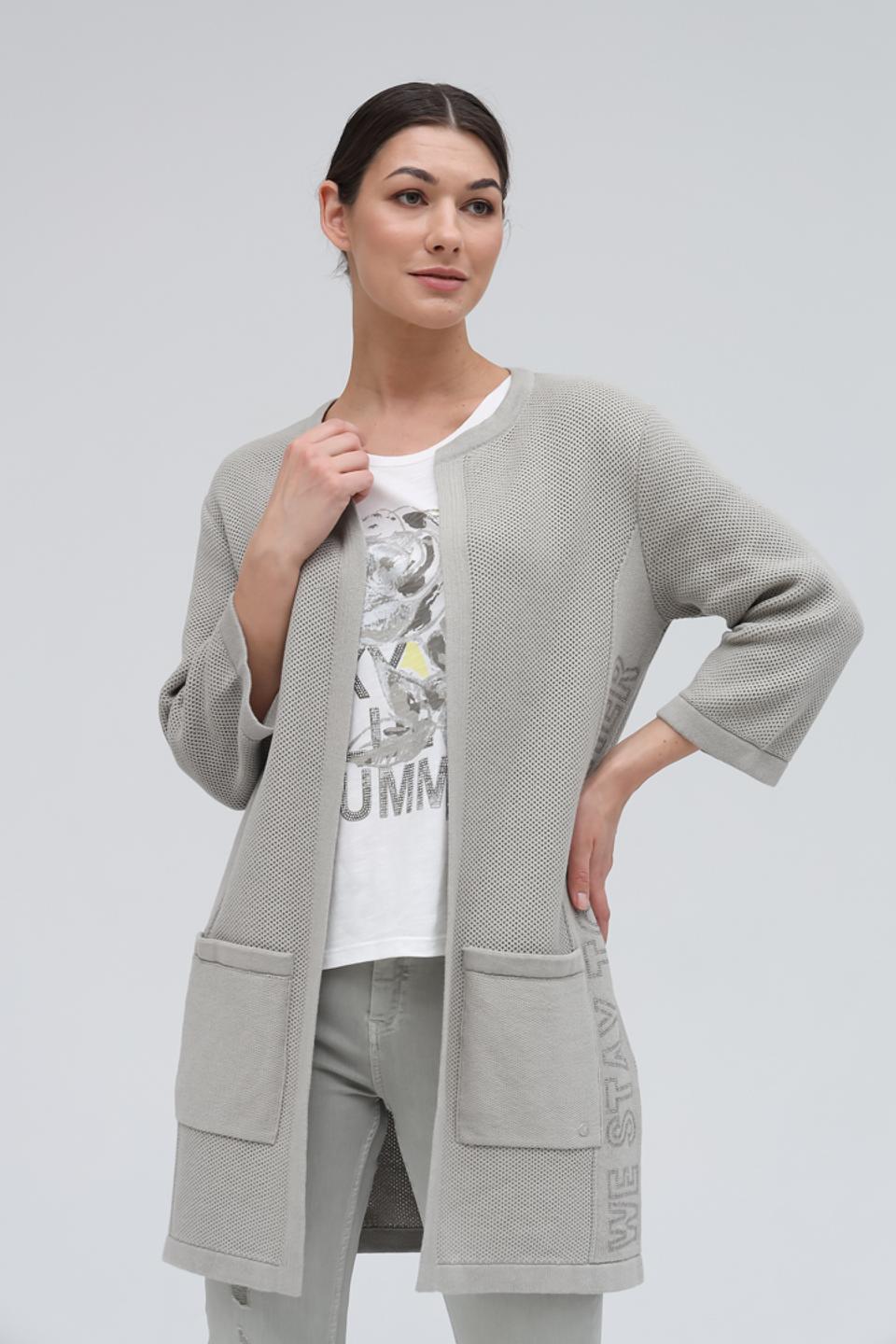Жакет Monari серый ажурный