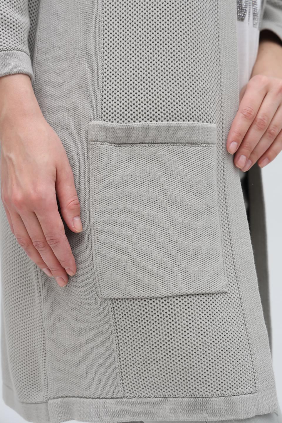 Жакет Monari серый ажурный