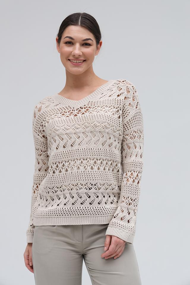 Пуловер Lecomte ажурный бежевый