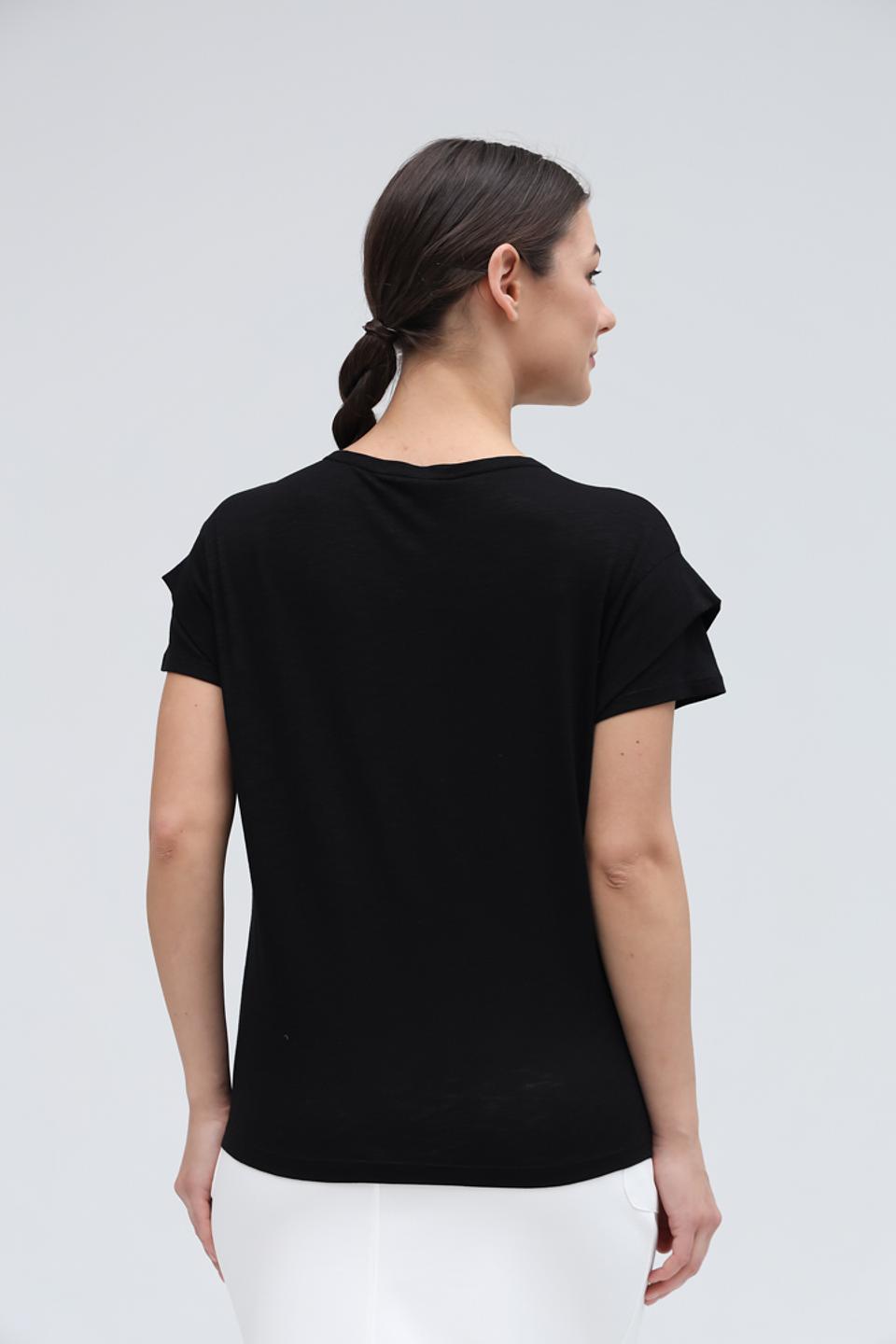 Футболка Lecomte с принтом чёрная