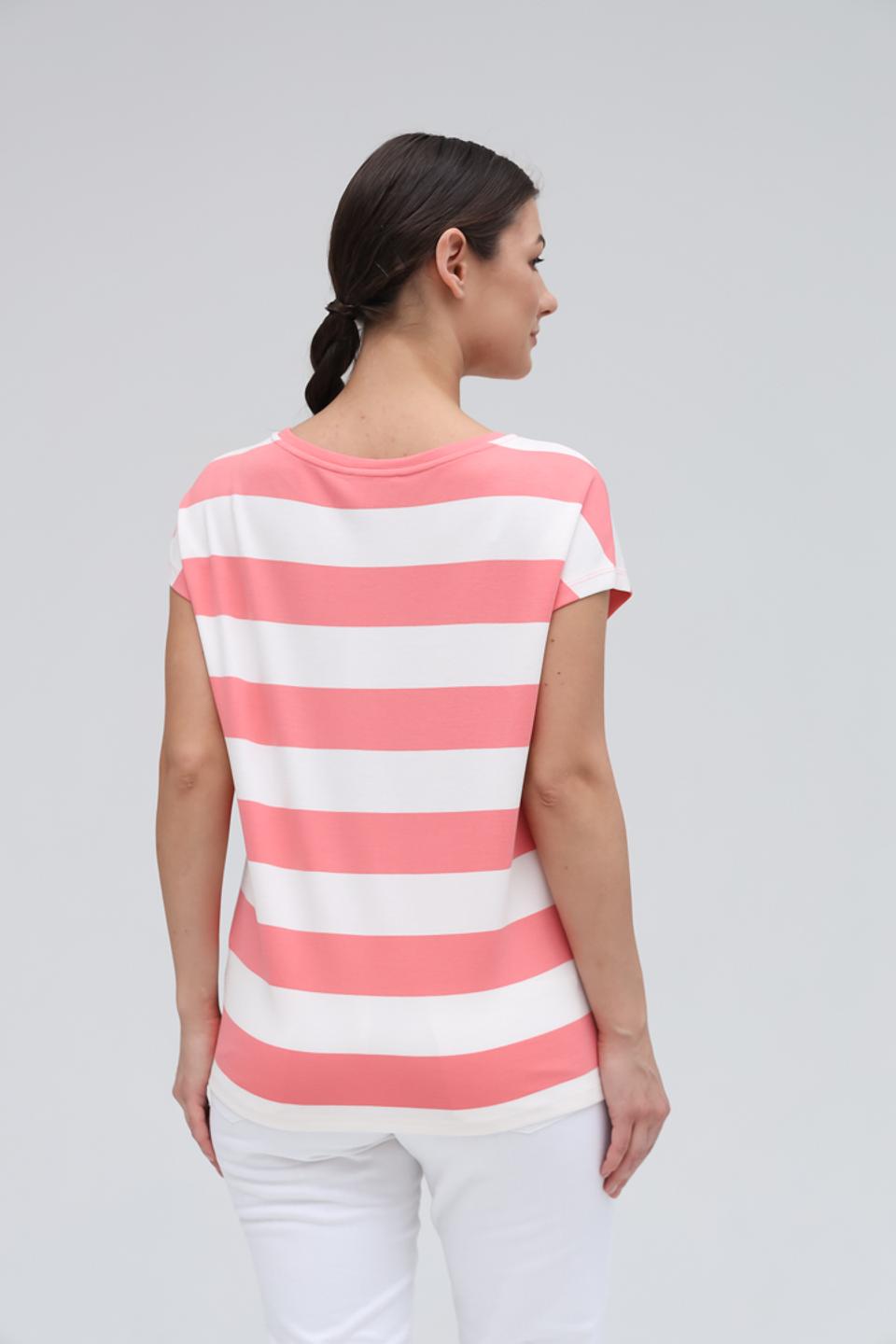Футболка Monari в полоску коралловая