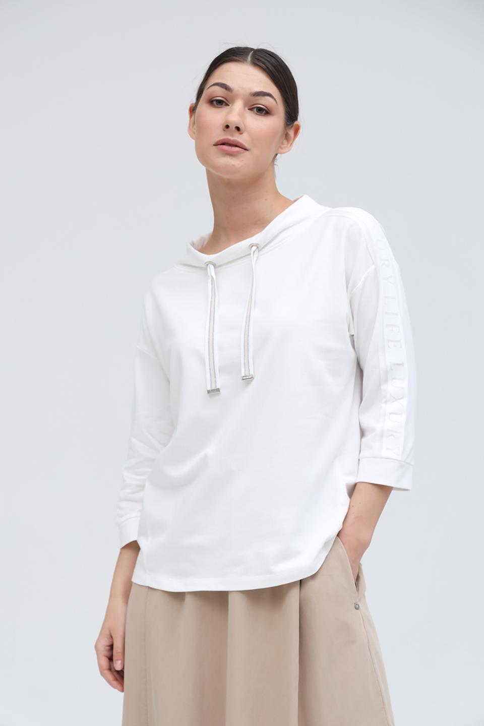 Джемпер Monari с капюшоном белый