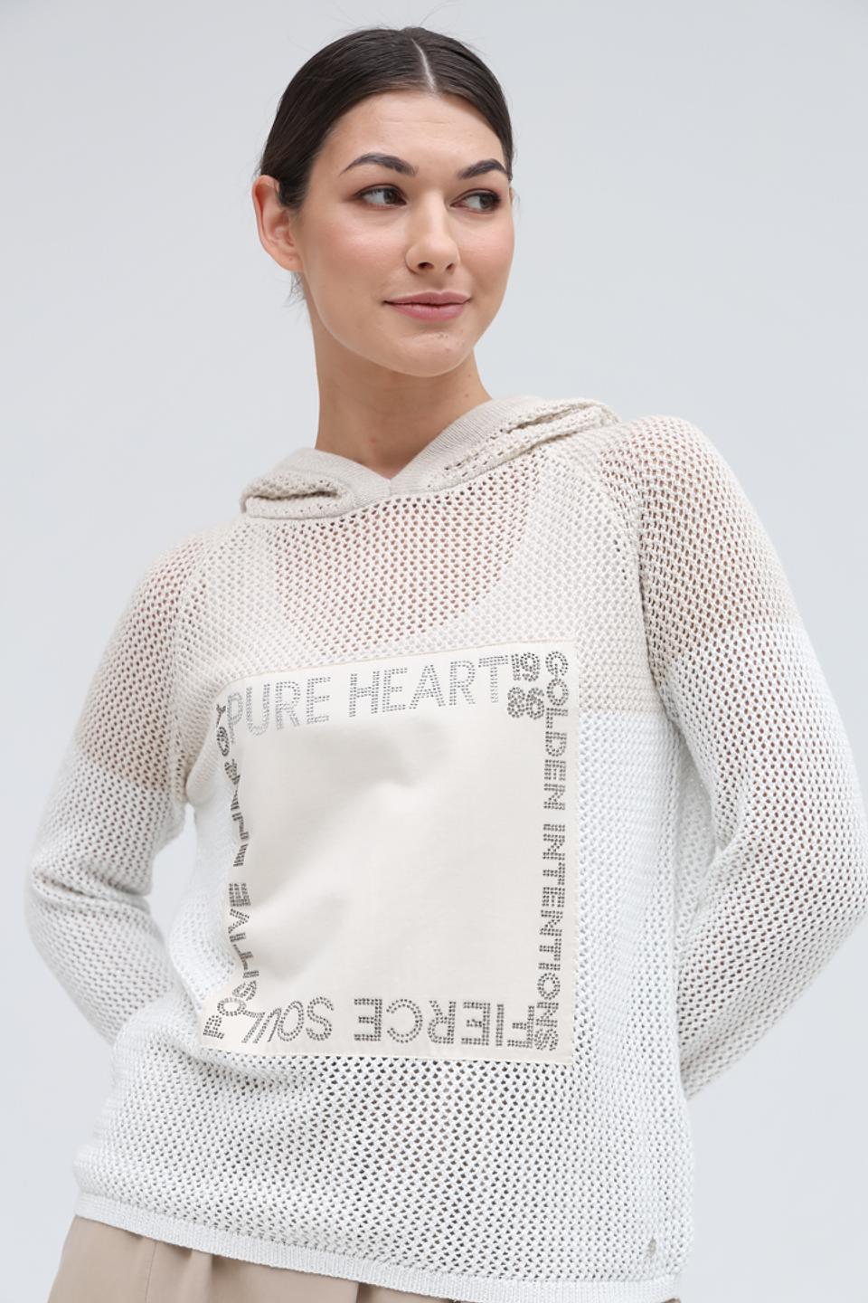 Пуловер Monari с капюшоном и принтом