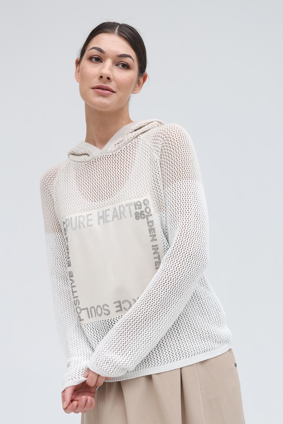 Пуловер Monari с капюшоном и принтом