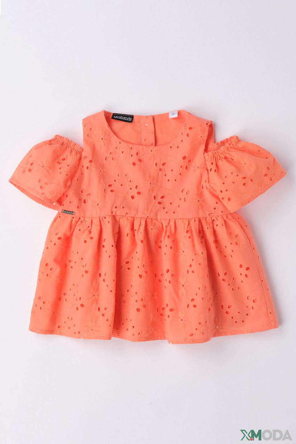 Блуза Sarabanda персиковая с открытыми плечами