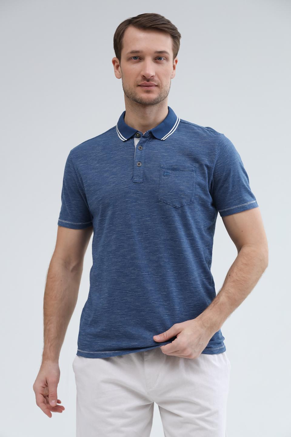 Поло Lerros в полоску синий
