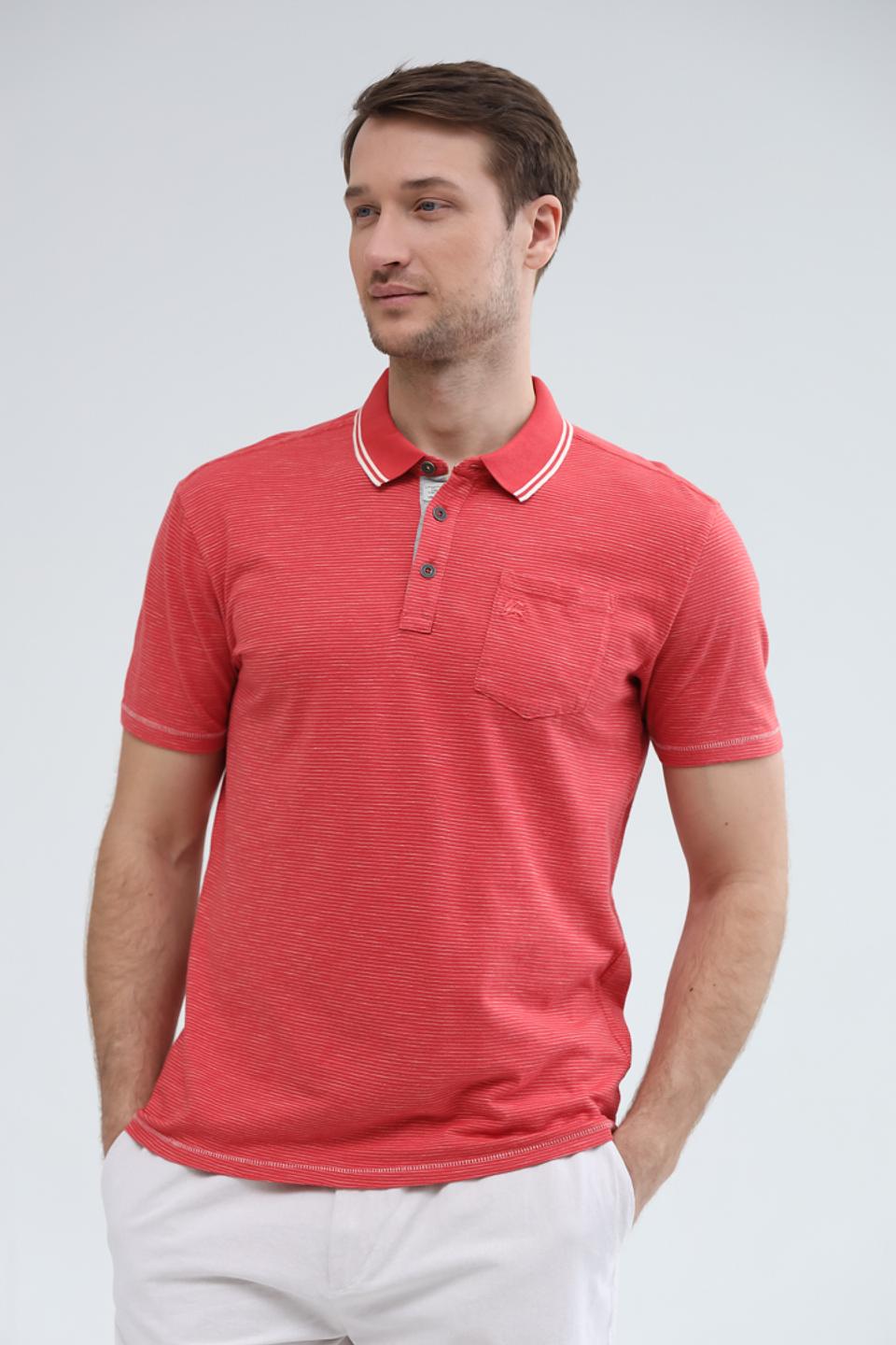 Поло Lerros в полоску красный
