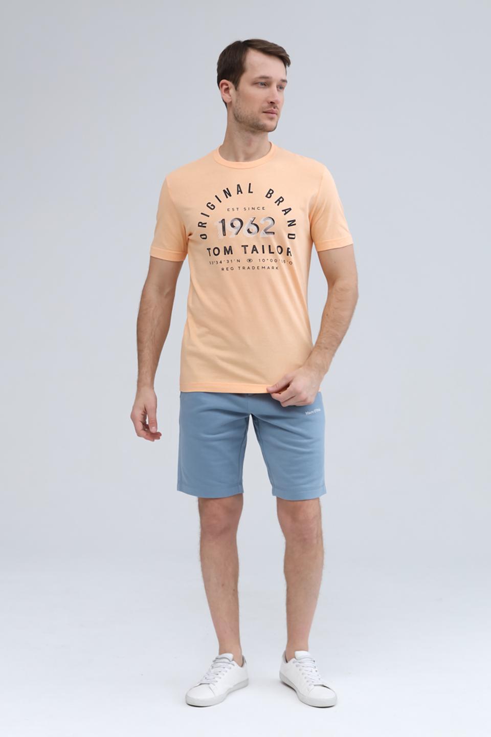 Футболка Tom Tailor с принтом персикового цвета